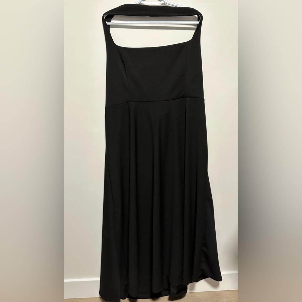 Fashion Nova Black Midi Halter Dress